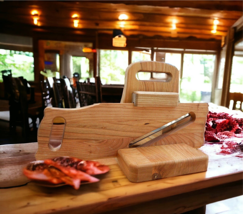 Guillotine Salami Slicer - Cherry Wood19th Century Design Handmade – Wood,  Iron & Copper Craft